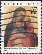 37-cent U.S. postage stamp picturing Monaco's Madonna and child painting