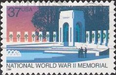 37-cent U.S. postage stamp picturing National World War II Memorial