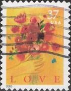 37-cent U.S. postage stamp picturing hand holding bouquet