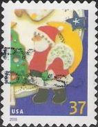 37-cent U.S. postage stamp picturing Santa Claus cookie