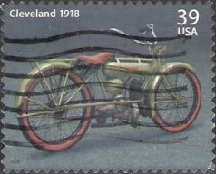 39-cent U.S. postage stamp picturing Cleveland motorcycle