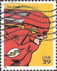 39-cent U.S. postage stamp picturing The Flash