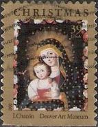 39-cent U.S. postage stamp picturing Chacon's Madonna and child painting