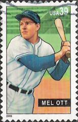 39-cent U.S. postage stamp picturing Mel Ott