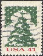 41-cent U.S. postage stamp picturing Christmas tree