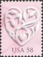 58-cent U.S. postage stamp picturing stylized heart