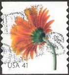 41-cent U.S. postage stamp picturing orange gerbera daisy