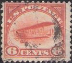 Orange 6-cent U.S. postage stamp picturing Curtiss Jenny