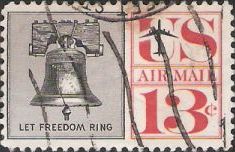 13-cent U.S. postage stamp picturing Liberty Bell