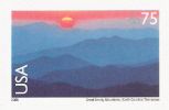 75-cent U.S. postage stamp picturing Great Smoky Mountains
