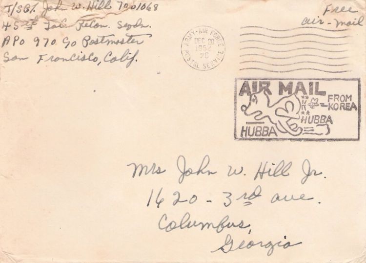 Cover bearing 'Hubba Hubba' airmail marking