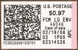 postage vended computer barcode cvp