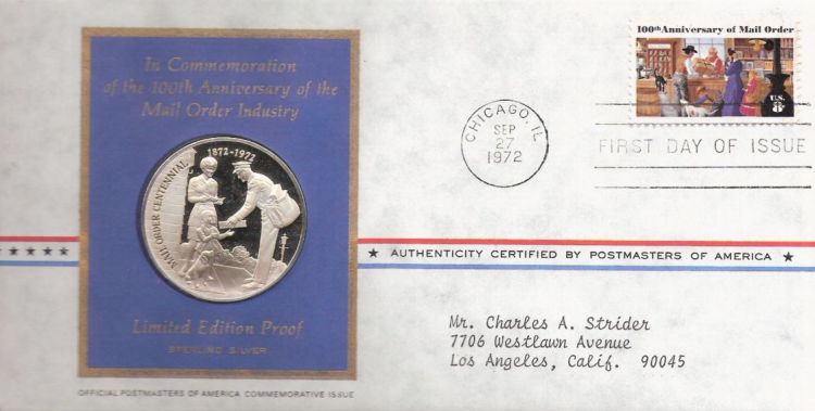 1972 100th Anniversary of Mail Order Business - Single 8c Postage Stamp -  Sc# 1468 - MNH,OG