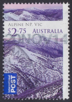 $2.75 Australian postage stamp picturing Alpine National Park in Victoria