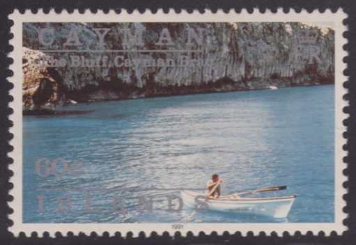 The Bluff 60-cent Caymanian postage stamp picturing The Bluff on Cayman Brac