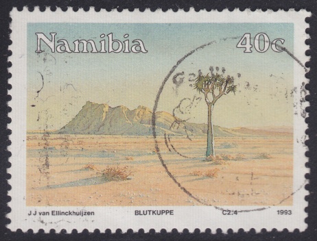 40-cent Namibian postage stamp picturing Blutkuppe in Namibia