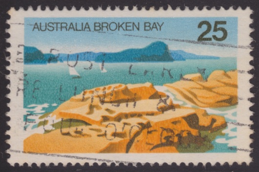 25-cent Australian postage stamp picturing Broken Bay in New South Wales