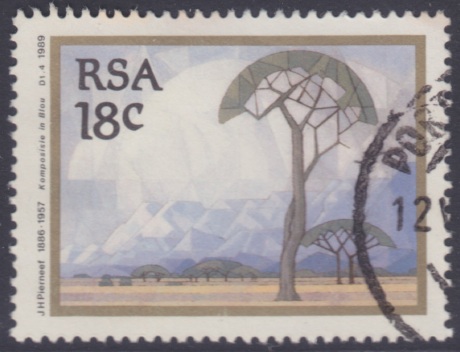 18-cent South African postage stamp picturing The Bushveld in South Africa