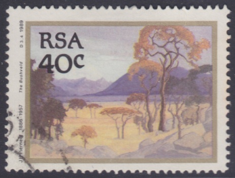 40-cent South African postage stamp picturing The Bushveld in South Africa