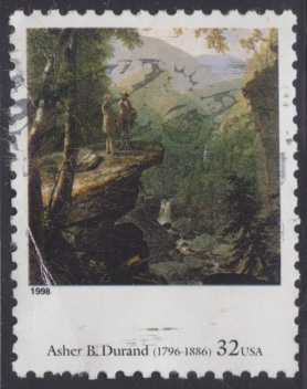 32-cent U.S. postage stamp picturing the Catskill Mountains in New York, USA