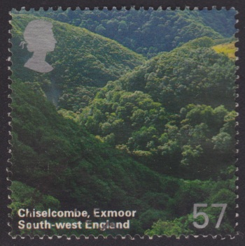 57-penny British postage stamp picturing Chiselcombe in England