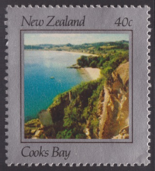 40-cent New Zealand postage stamp picturing Cooks Bay off the North Island