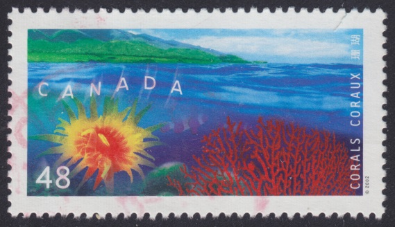 48-cent Canadian postage stamp picturing corals off the coast of Canada
