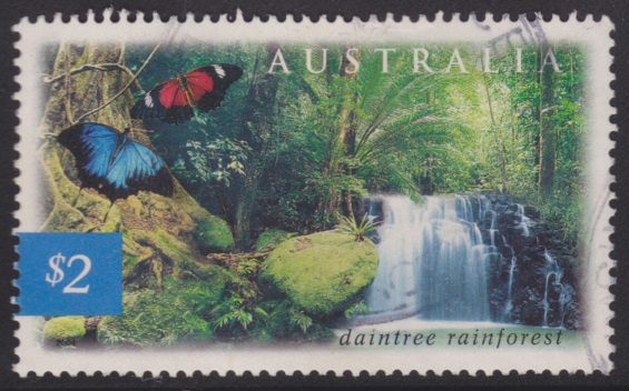 Daintree Rainforest $2 Australian postage stamp picturing the Daintree Rainforest in Queensland