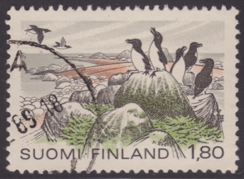 1.80-markka Finnish postage stamp picturing Eastern Gulf of Finland National Park in Finland