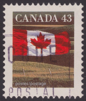 43-cent Canadian postage stamp picturing fields in Canada