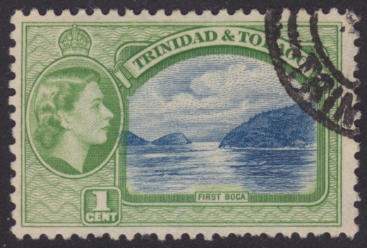 1-cent Trinidad and Tobago postage stamp picturing First Boca off Trinidad