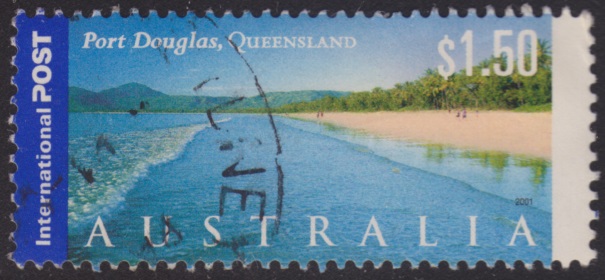 Four Mile Beach $1.50 Australian postage stamp picturing Four Mile Beach in Queensland