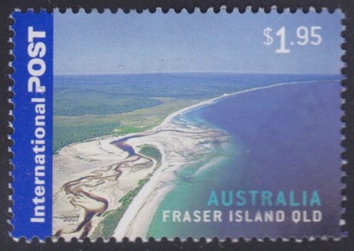 $1.95 Australian postage stamp picturing Fraser Island off Queensland