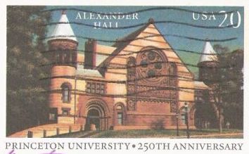 20-cent U.S. postal card picturing Alexander Hall at Princeton University