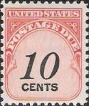 10-cent U.S. postage due stamp picturing numeral '10'