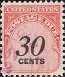 30-cent U.S. postage due stamp picturing numeral '30'