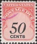 50-cent U.S. postage due stamp picturing numeral '50'