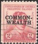 Red 2-centavo Philippine postage stamp picturing Jose Rizal
