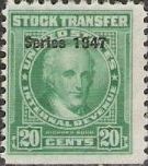 Green 20-cent U.S. revenue stamp picturing Richard Rush