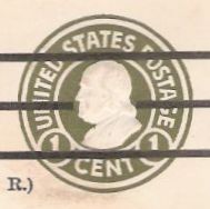 Benjamin Franklin Olive 1-cent U.S. stamped envelope picturing Benjamin Franklin