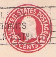 George Washington Red 2-cent U.S. stamped envelope picturing George Washington