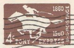 Brown 4-cent U.S. stamped envelope picturing hrose and rider