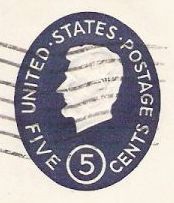 Abraham Lincoln Blue 5-cent U.S. stamped envelope picturing Abraham Lincoln