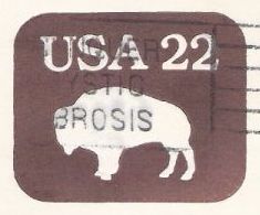 American Buffalo Brown 22-cent U.S. stamped envelope picturing bison