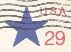 Blue & red 29-cent U.S. stamped envelope picturing star