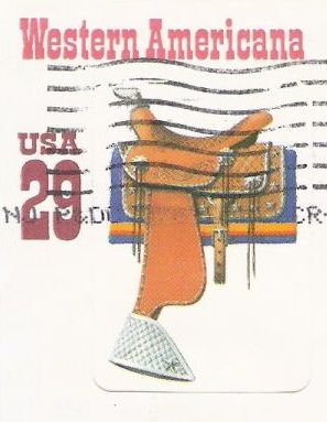 Western Americana 29-cent U.S. stamped envelope picturing saddle
