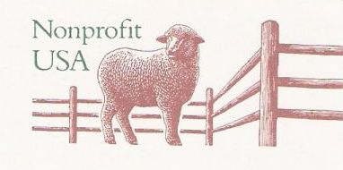 Sheep & Fence Brown & green non-denominated 5-cent U.S. stamped envelope picturing sheep and fence
