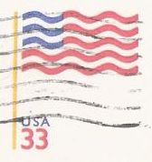 33-cent U.S. stamped envelope picturing American flag