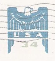 Slate blue & gray 34-cent U.S. stamped envelope picturing eagle